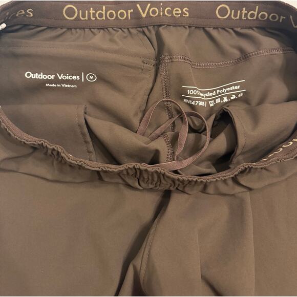 Outdoor Voices Men's Zephyr Pant Zip Taper Leg Brown Size M Hiking Camp - Picture 4 of 5